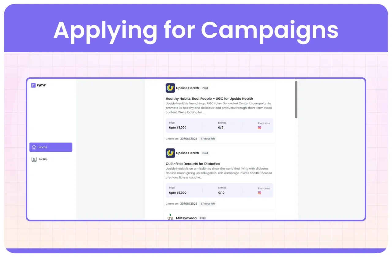 Applying for Campaigns
