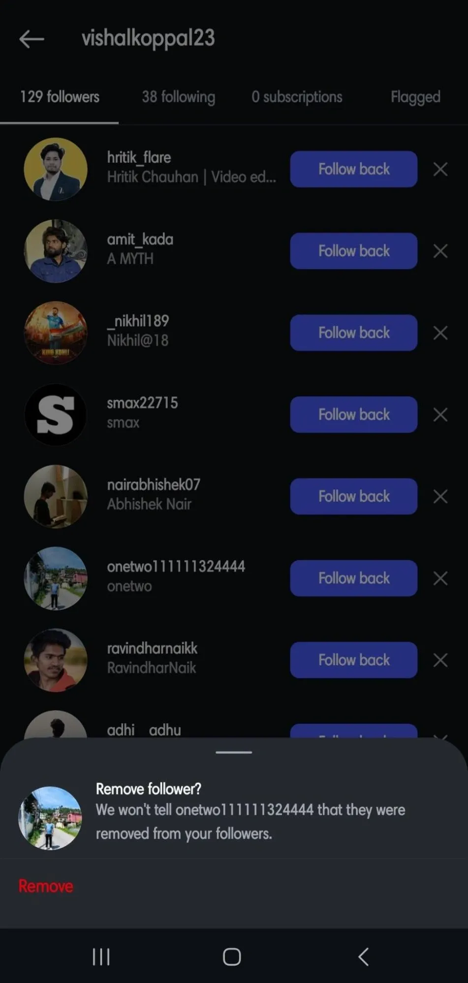 Removing Followers
