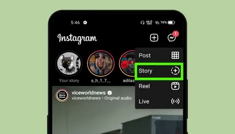 Open Instagram and Head to Story Creation